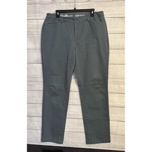 Eddie Bauer Women's Legend Wash Pants Green Stretch Cotton Size 14